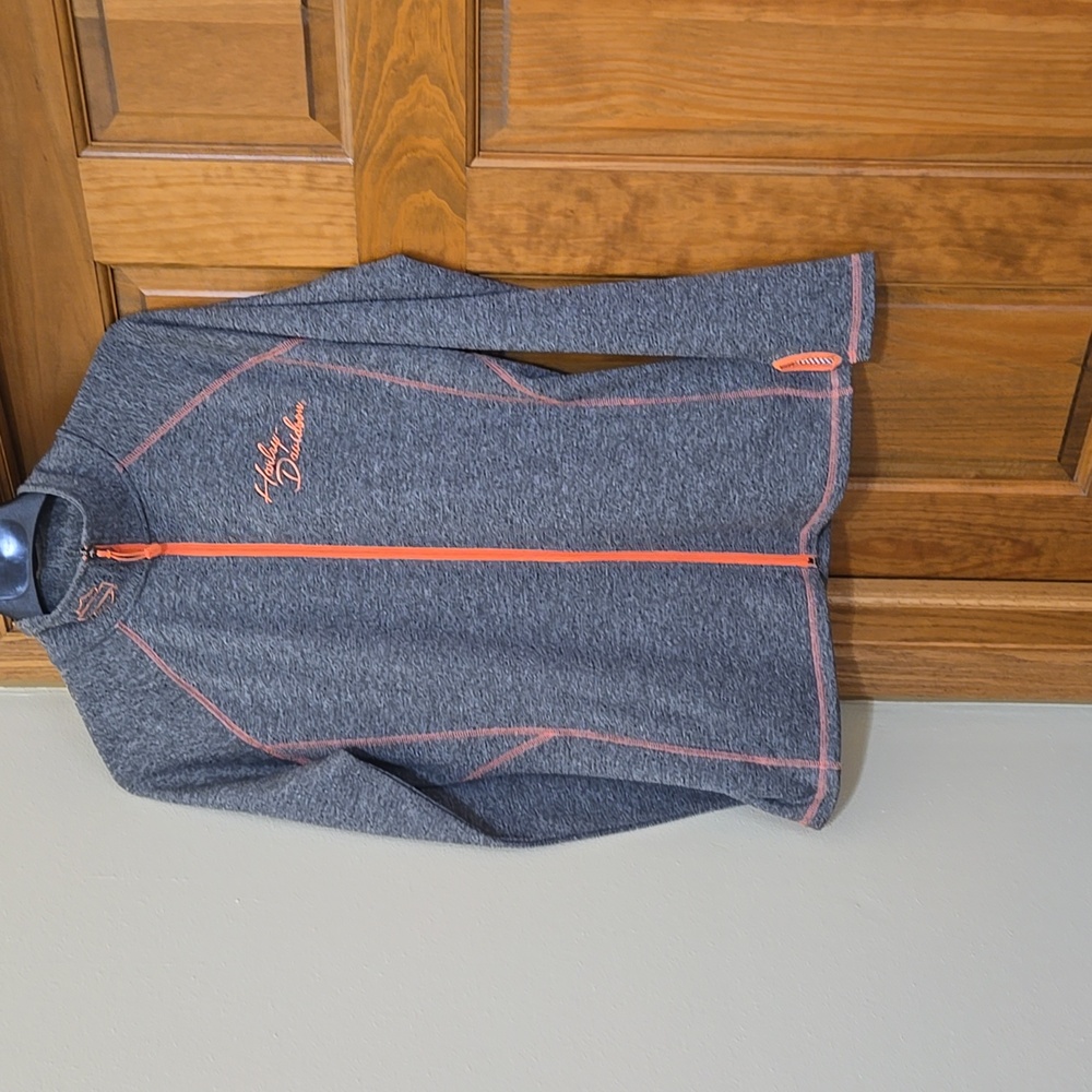 Harley-Davidson Charcoal and Coral Zip-Up Jacket